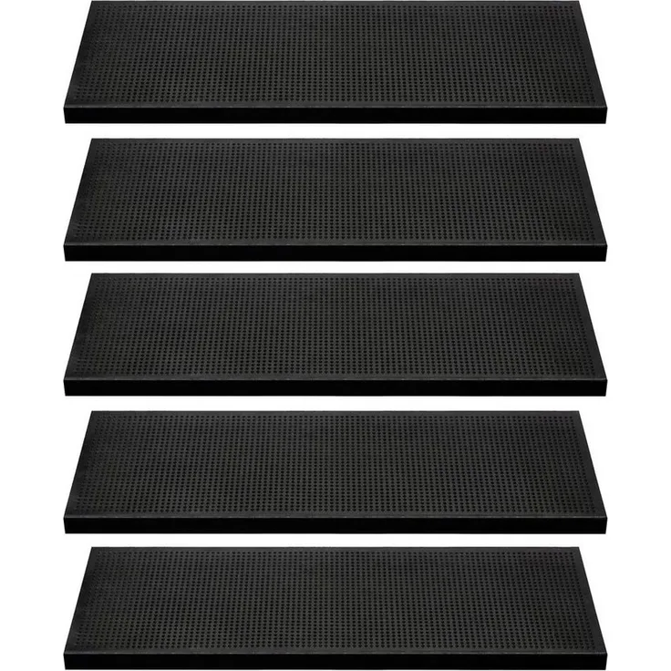 BigDean Stufenmatte Stufenmatten Set aus Gummi - 75x25cm - mit Winkelkante, Eckig, Höhe: 3 mm, Rutschhemmend, Wetterfest, Abriebfest, Leicht zu reinigen