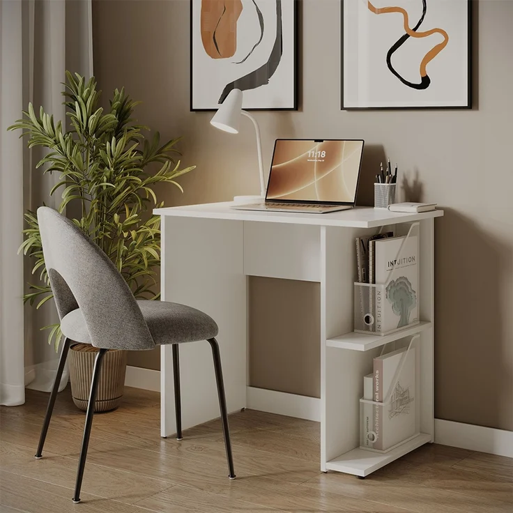 Schreibtisch Simple Weiß 80 x 50 cm Vicco – Bild 6