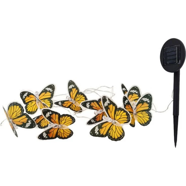 abc HOME LED-Lichterkette Schmetterlinge, LEDs, Solarpanel, Lichtsensor, 350 cm L – Bild 1