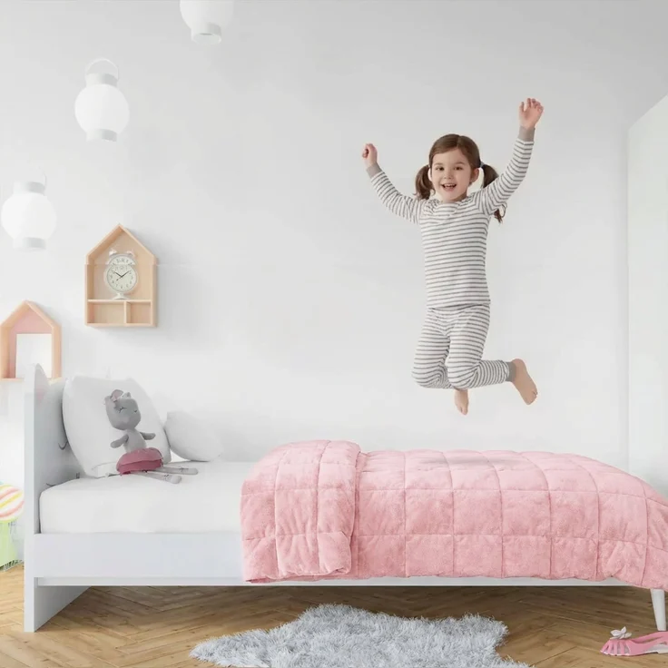 Dailydream Kinder Gewichtsdecke | 104x150 | 3,2 kg | kuschelig rosa | aus 100% Polyester | mit Glasperlenfüllung | schwere Decke zum Schlafen | Weighted Blanket | Therapiedecke | 35-55 kg – Bild 7
