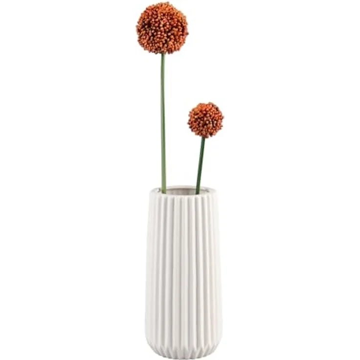 MIRRORS AND MORE 'Ruffle' Vase Keramik, weiß, Ø9x23 cm – Bild 2