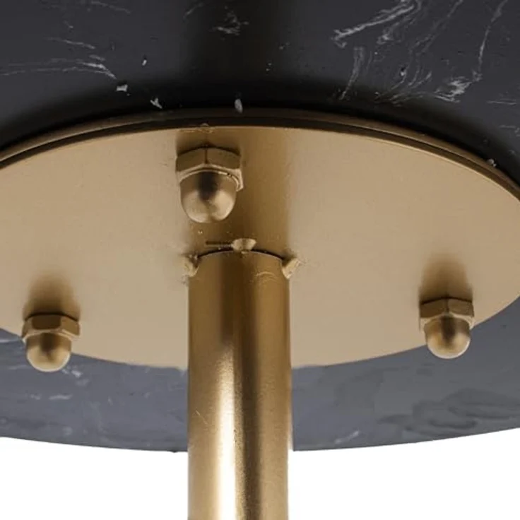 DRW Runder Beistelltisch aus Marmor und Metall in Schwarz und Gold, 35x60 cm – Bild 3