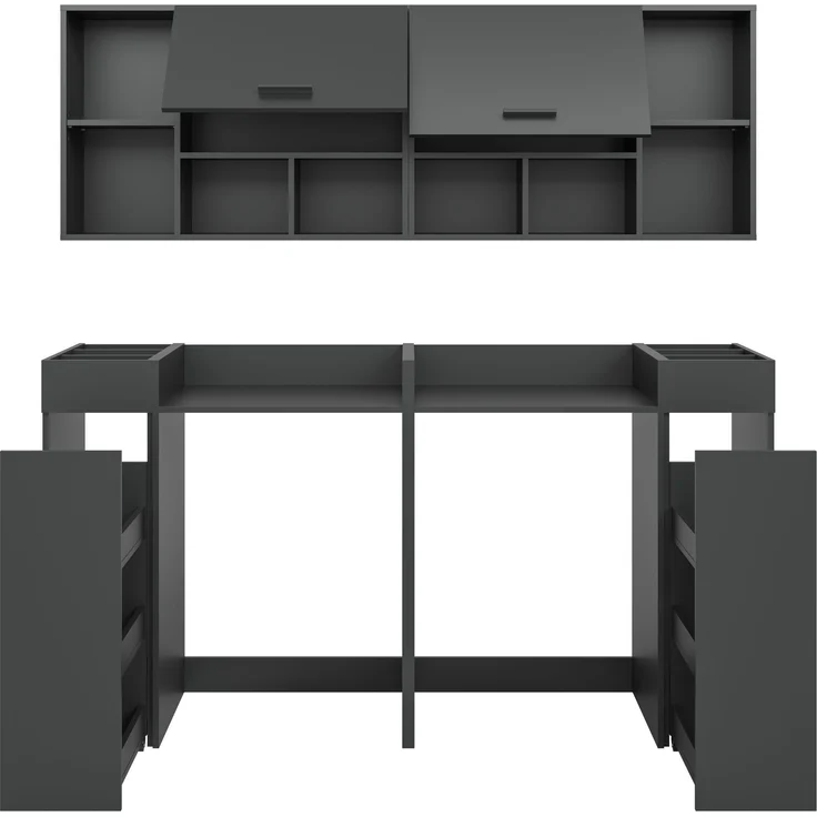 Waschmaschinenumbauschrank >Free< in Anthrazit - 190x195x60cm (BxHxT) – Bild 3