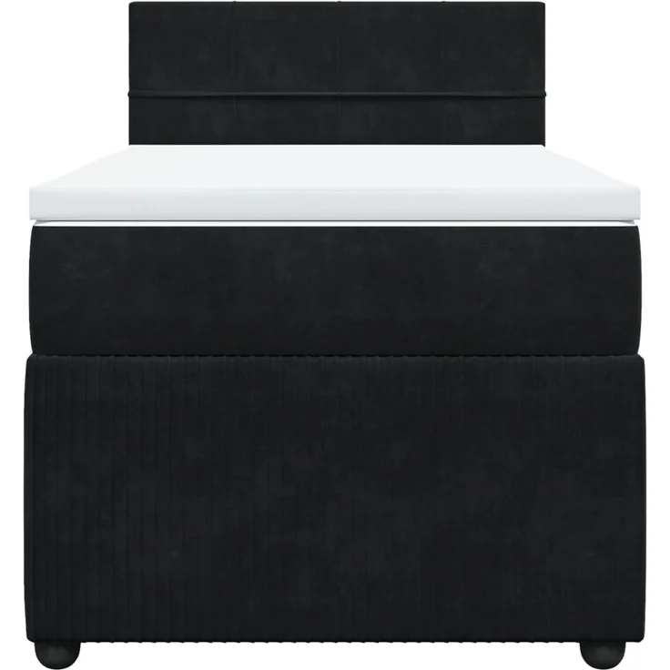 vidaXL Boxspringbett mit Matratze Schwarz 80x200 cm Samt 3287592 – Bild 4