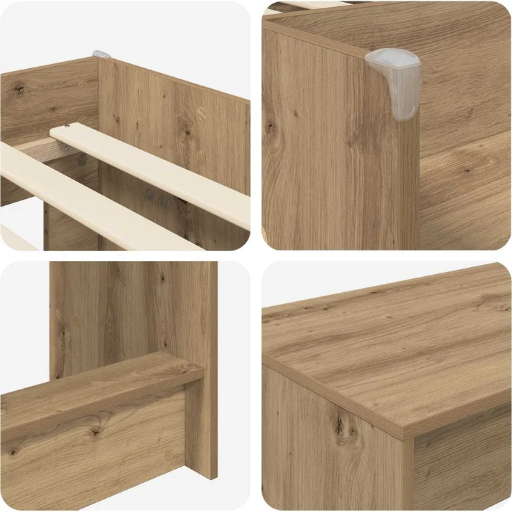 vidaXL Hochbett mit Schreibtisch für Kinder 2 stk. Artisan-Eiche 3423477 – Bild 6