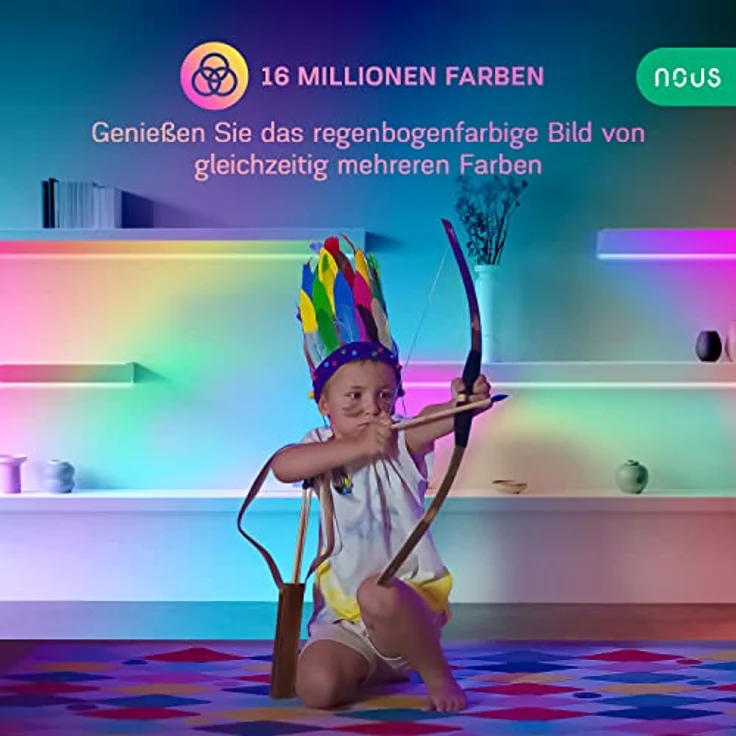 NOUS F4 5m RGBIC WiFi LED Strip, Alexa-kompatible Weihnachtsbeleuchtung, 16 Millionen Farben, Musik-Synchronisation – Bild 4