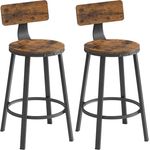 Vasagle 2er-Set Barhocker, Holzspanplatte/Metallgestell Industrie-Design Vintagebraun-schwarz, LBC076B01, 88,5 x Ø50,6 cm