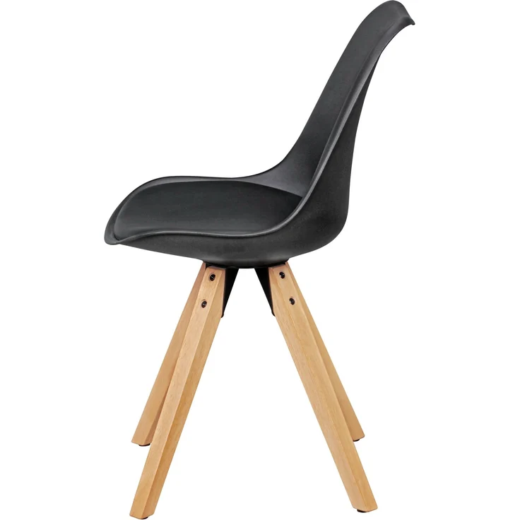 Wohnling 2er-Set Esszimmerstühle Skandinavische Stühle mit Holzbeinen schwarz – Bild 10