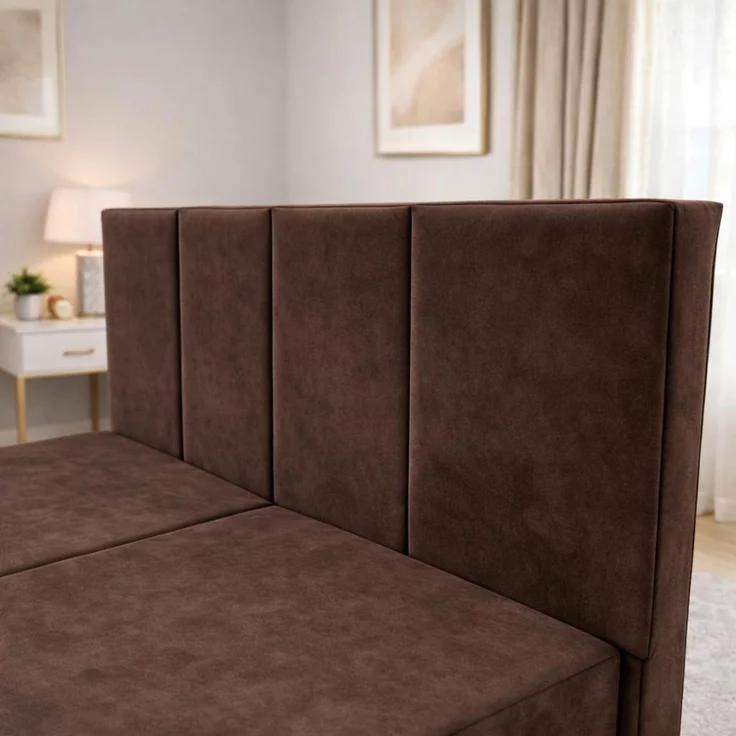 KRISAN MÖBEL Kontinentalbett DREAM1 Braun, Premium-Komfort für Ihr Schlafzimmer mit 2 Bettkasten, Bonell-Federkern Matratze und Topper, 140 x 200 cm Bronze – Bild 3