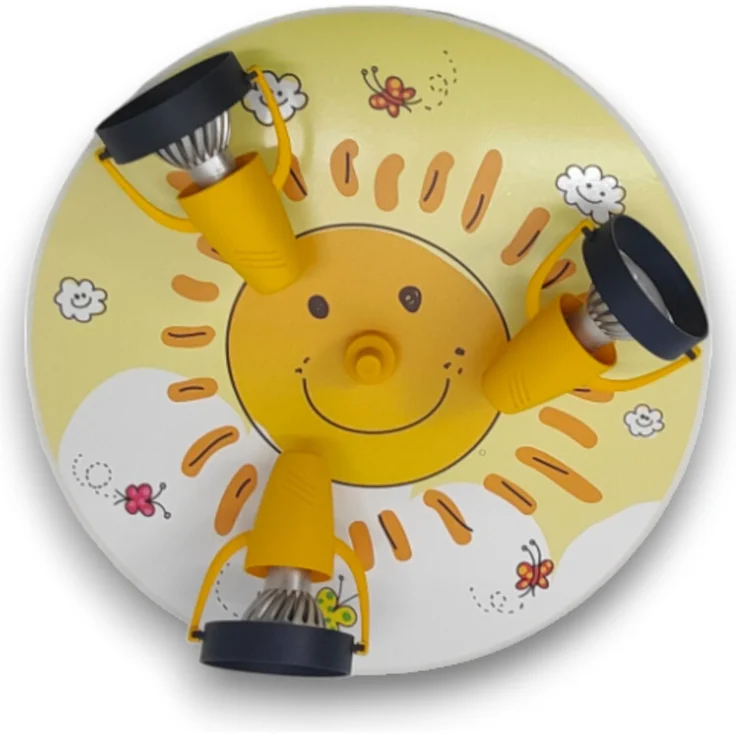 Coole Deckenlampe mit Sonnen Motiv für Kinderzimmer 3 flammig schwenkbar Ø 35cm – Bild 4