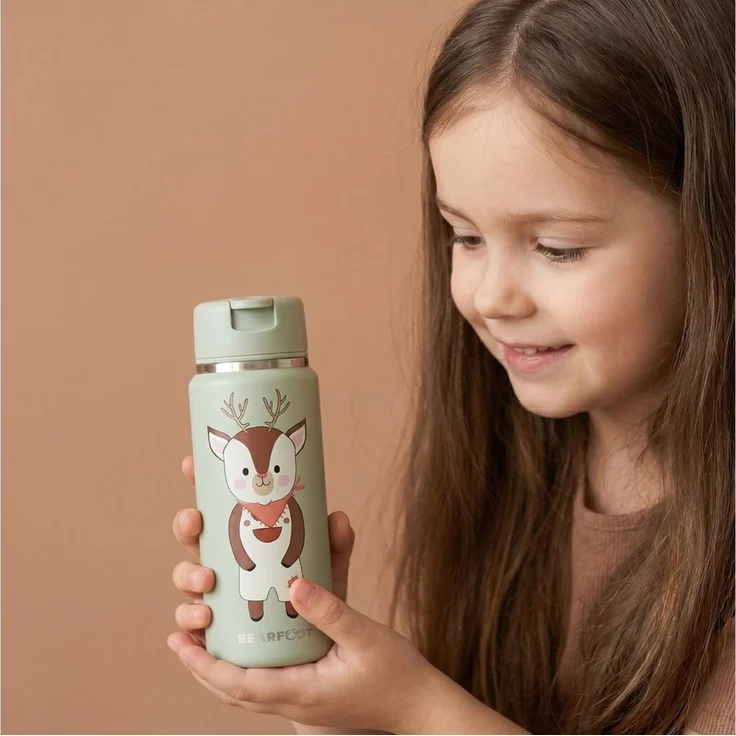 BEARFOOT Trinkflasche TINY Thermo Kinder Trinkflasche Edelstahl - Reh, Thermosflasche, auslaufsicher, Edelstahl, Kinderflasche, BPA-frei – Bild 3