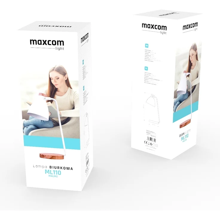 Maxcom LuminarWood Stehlampe Tischlampe - Zeitlose E27-Fassung und 1,5 m Kabellänge – Bild 2