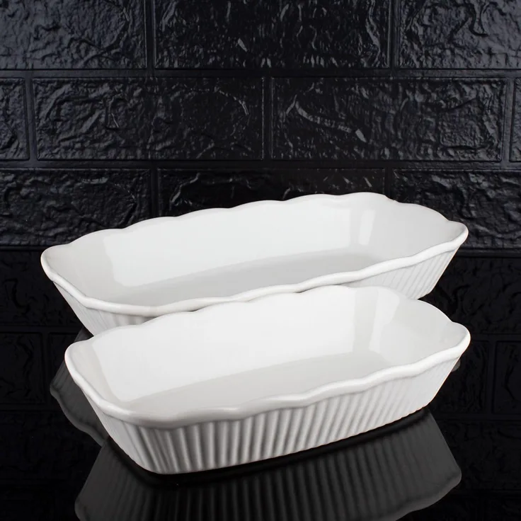 Zellerfeld Trendmax 2-Teilig Serviceteller 31cm - 23,5cm Schale Servier Schüssel Sunum Tabagi Porzellan weiß