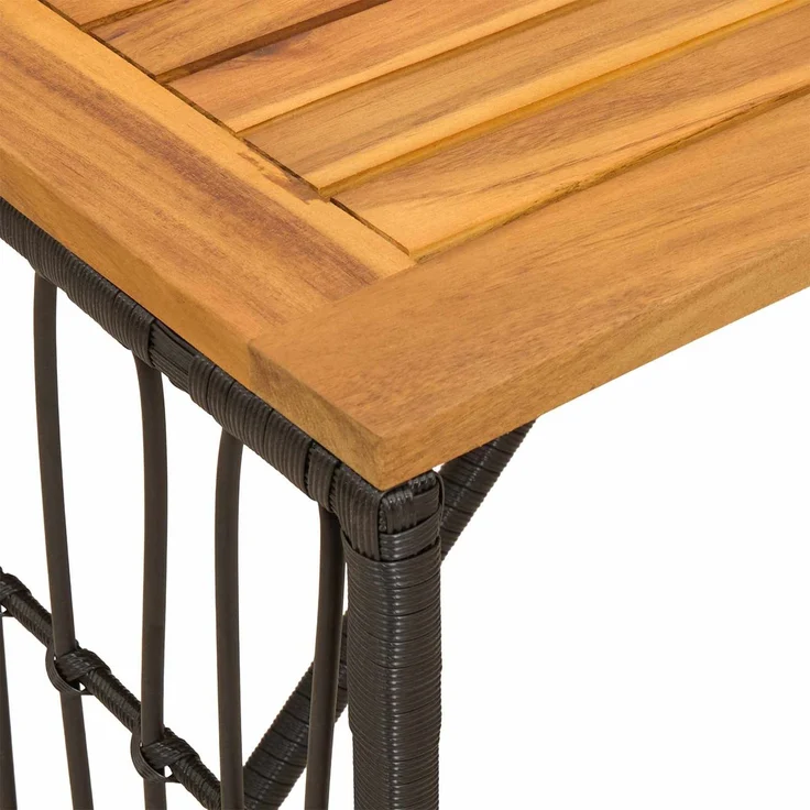 vidaXL Tisch für Outdoor Schwarz 80 x 40 x 40 cm Stahl und Poly Rattan 42025145 – Bild 9