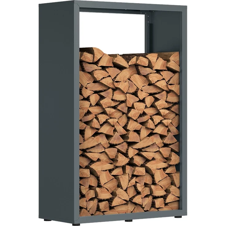 STEELSØN 'Keid' Kaminholzregal 140x90x42,5 cm, Brennholz Regal für innen/außen, rostfrei & wetterfest, stabil aus Metall, anthrazit – Bild 12