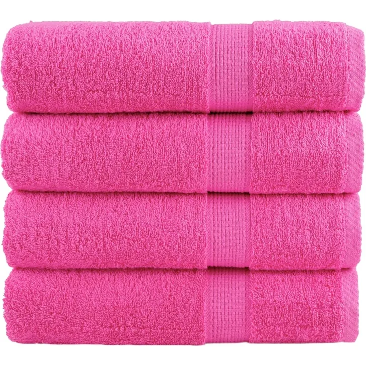 vidaXL Premium-Duschtücher SOLUND 4 Stk. Rosa 70x140 cm 600 g/m² 137525