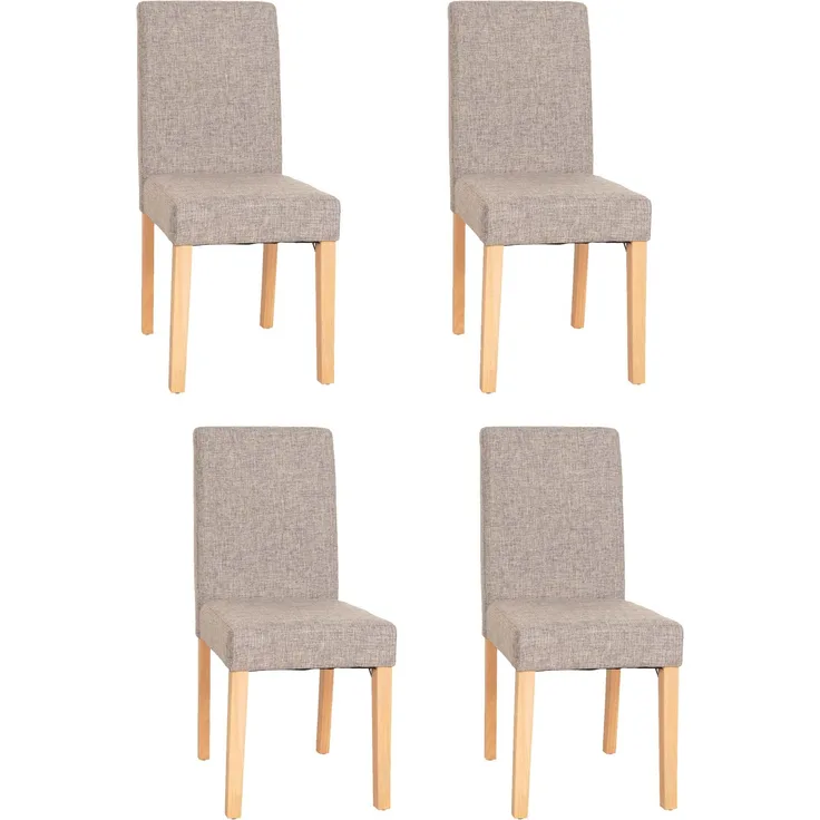 4er-Set Esszimmerstuhl 'Littau' Textil, grau, helle Beine