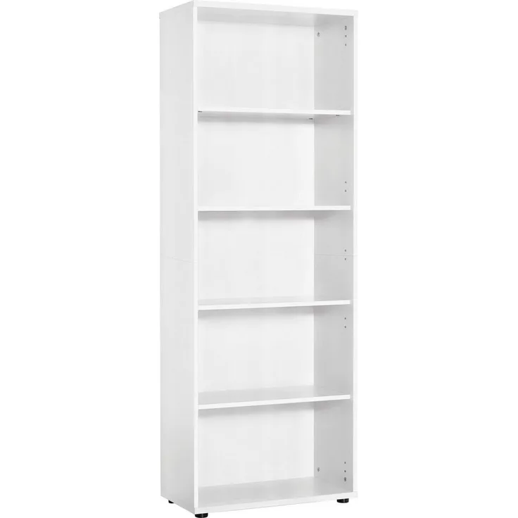 MÖBELPARTNER Hochregal Standregal Bücherregal Büroregal weiß 182,4 x 65,1 x 34,5