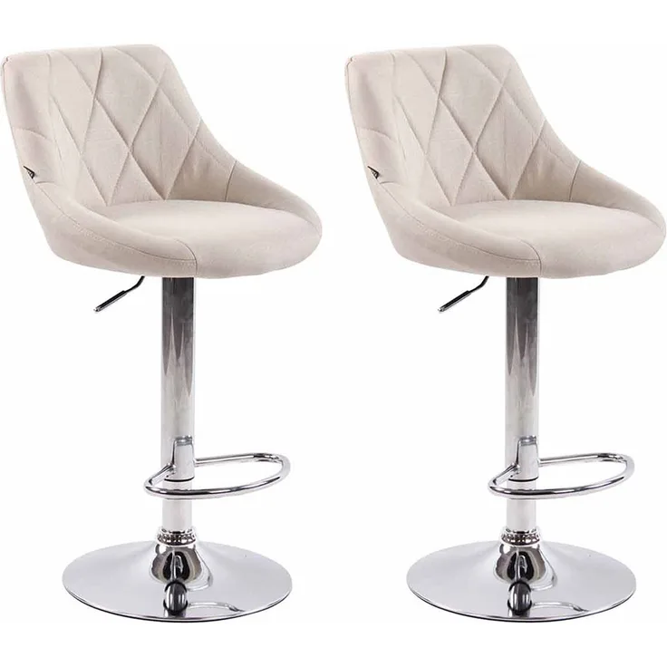 2er Set Barhocker Lazio Stoff, creme