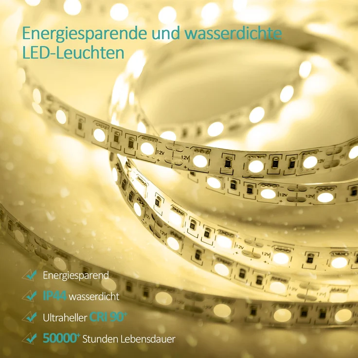 EMKE Badspiegel mit LED Beleuchtung 60x40cm Warmweiß Licht Wandschalter Horizontal/Vertikal – Bild 3