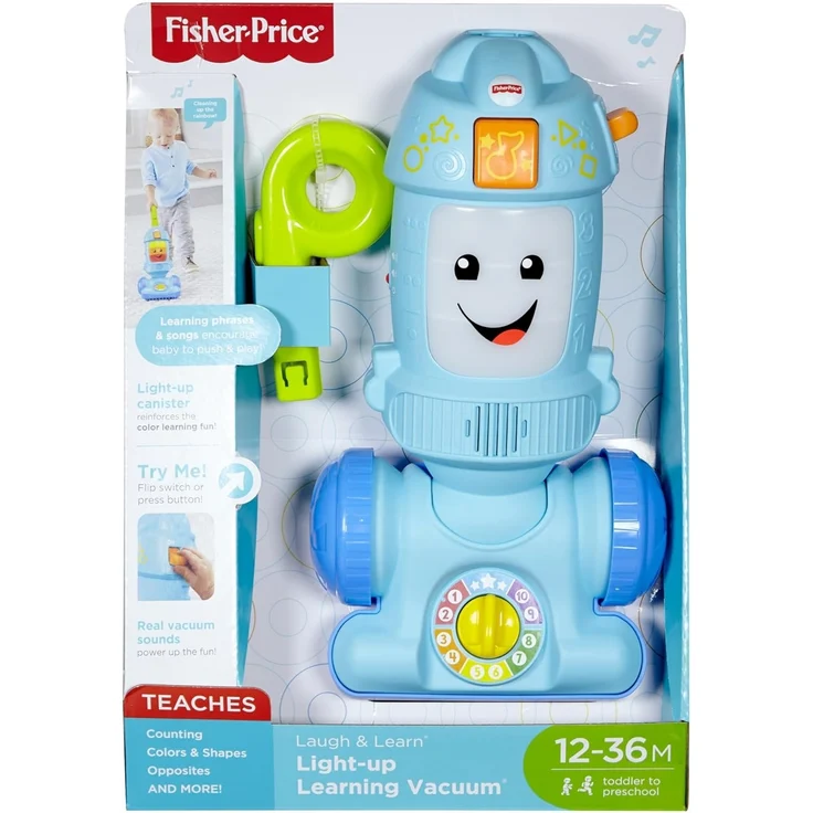 Fisher-Price FNR97 Lachen Lern-Staubsauger für Babys und Kleinkinder, Mehrfarbig – Bild 2
