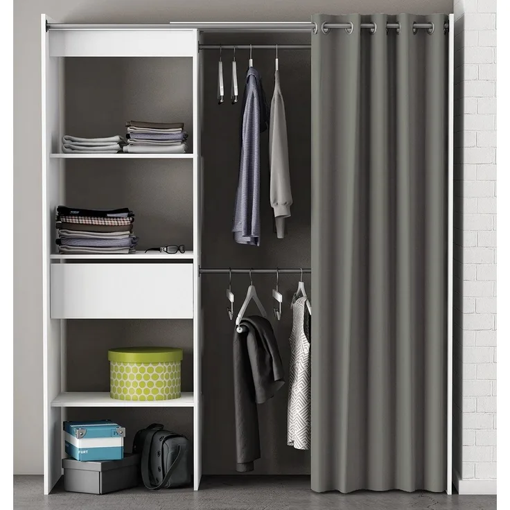 Kleiderschrank in Perle-Weiß - 168,2x187x50cm (BxHxT)