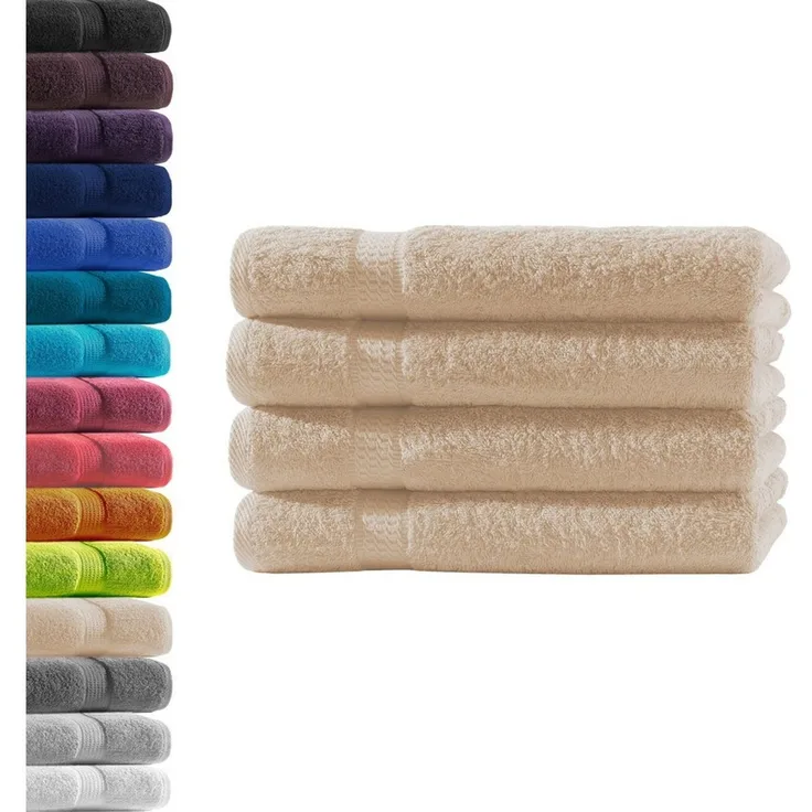 Hometex Premium Textiles Handtuch in Premium Qualität 500 g/m², Feinster Frottier-Stoff 100% Baumwolle, 4x Handtuch, weich, saugfähig, extra schwer & flauschig - TEST BILD TOP MARKE 2025