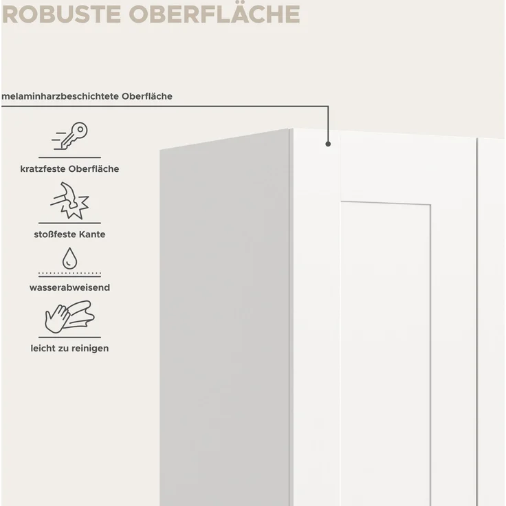 Visby Kleiderschrank 3-türig in weiß – Bild 7