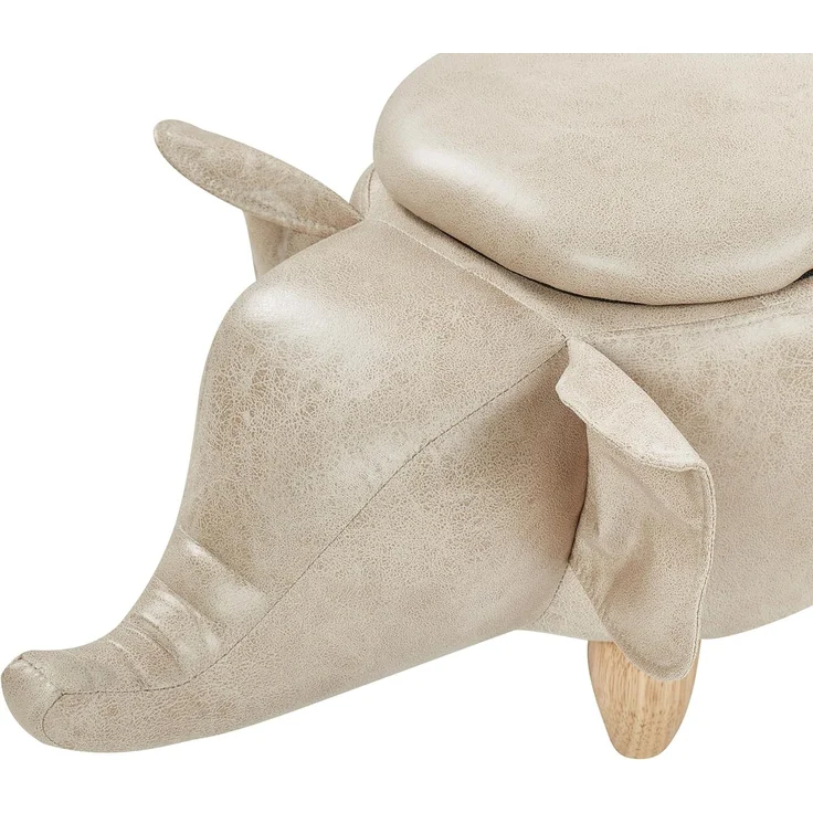Beliani 'Elephant' Hocker, Kunstleder taupe, 70 x 35 x 32 cm – Bild 7