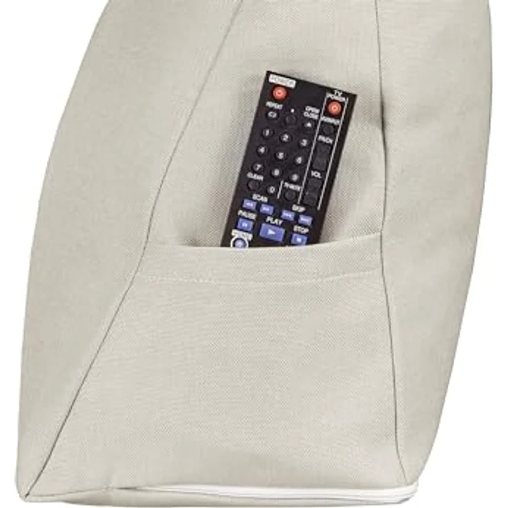 XDREAM Rückenkissen ergonomisches Keilkissen für Bett und Sofa, 1-tlg, als Kopfkissen oder Venenkissen verwendbar, mit praktischem Seitenfach – Bild 5