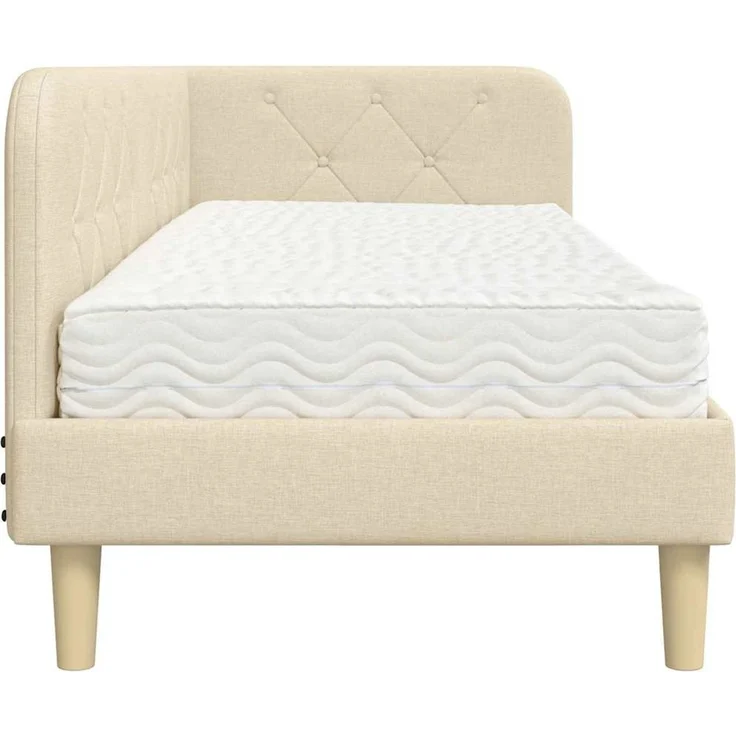 vidaXL Eckbettgestell mit Matratze Creme 80 x 200 cm Stoff 3394107 – Bild 7