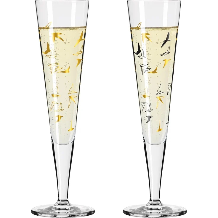Ritzenhoff Champagnerglas Goldnacht, Kristallglas – Bild 2