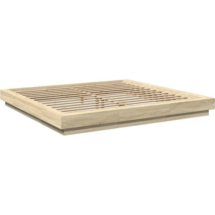 vidaXL Bettgestell Sonoma-Eiche 200x200 cm Holzwerkstoff 3281163 – Bild 3