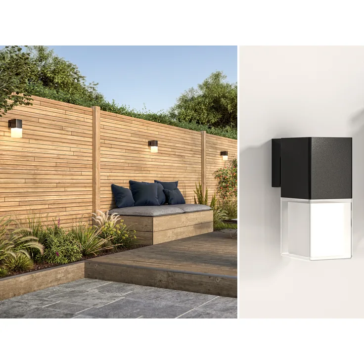 Smartwares OOL-50016 Schwarze Außenwandleuchte – Nachhaltige LED – Aluminiumgehäuse