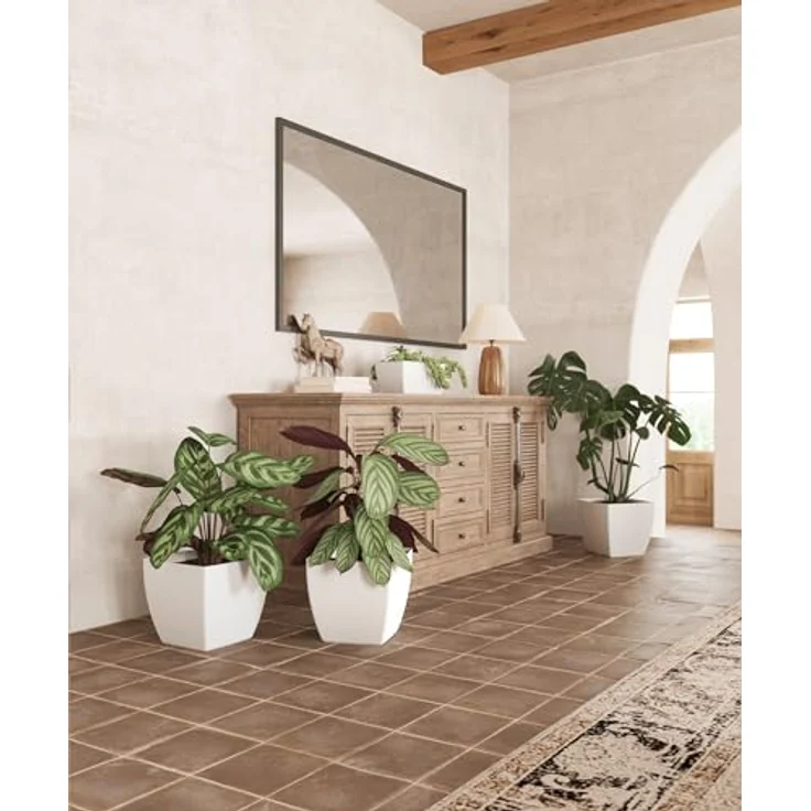 Artevasi Siena Pot, Quadratischer Blumentopf mit Matt-Finish, Kunststoff 100% recycelbar, 20cm, Farbe Anthrazit – Bild 3