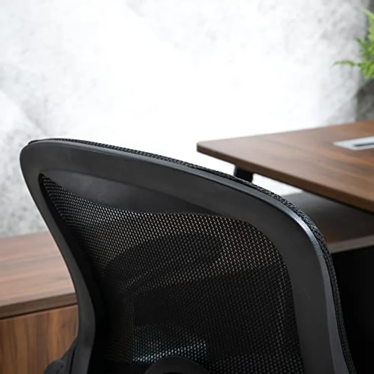 Vinsetto Drehstuhl Mesh, Schwarz, ergonomisch, höhenverstellbar, mit hochklappbaren Armlehnen, 60x126x64 cm – Bild 9