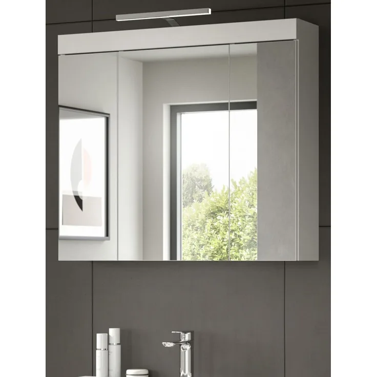 Badezimmer Spiegelschrank Gusto in weiß matt inkl. LED 80 cm
