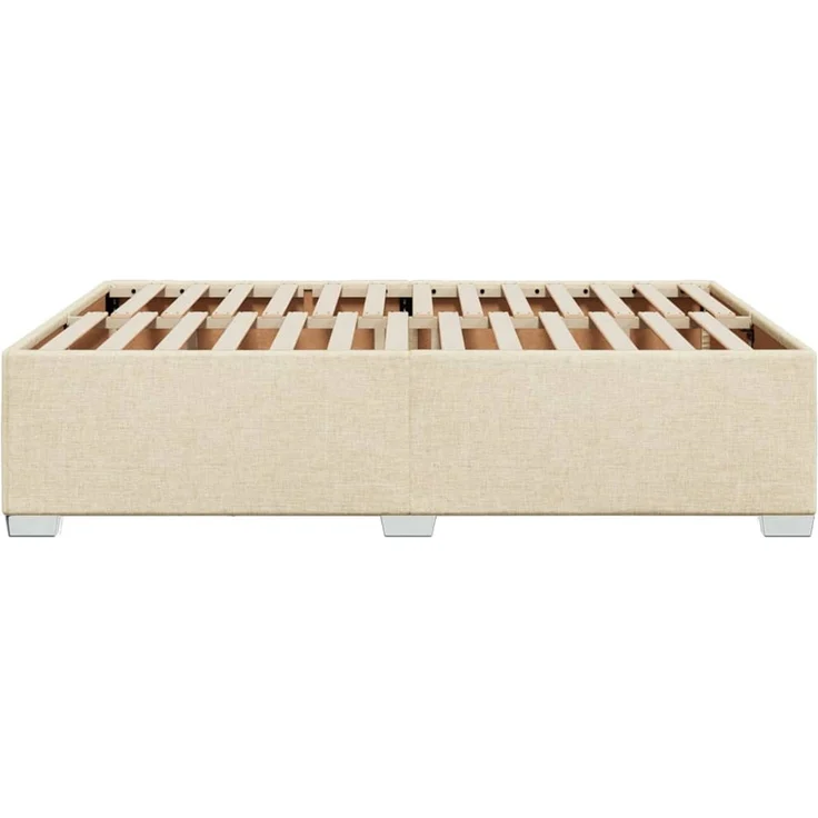 vidaXL Bettgestell ohne Matratze Creme 140x190 cm Stoff 3284476 – Bild 5