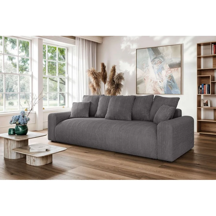 Home affaire Big-Sofa LAKESIDE klein 3-Sitzer Schlafsofa mit Bettkasten, Breite 238 cm, Liegefläche 149x195 cm, hoher Sitzkomfort, Maße B/T/H: 238/98/85cm – Bild 1