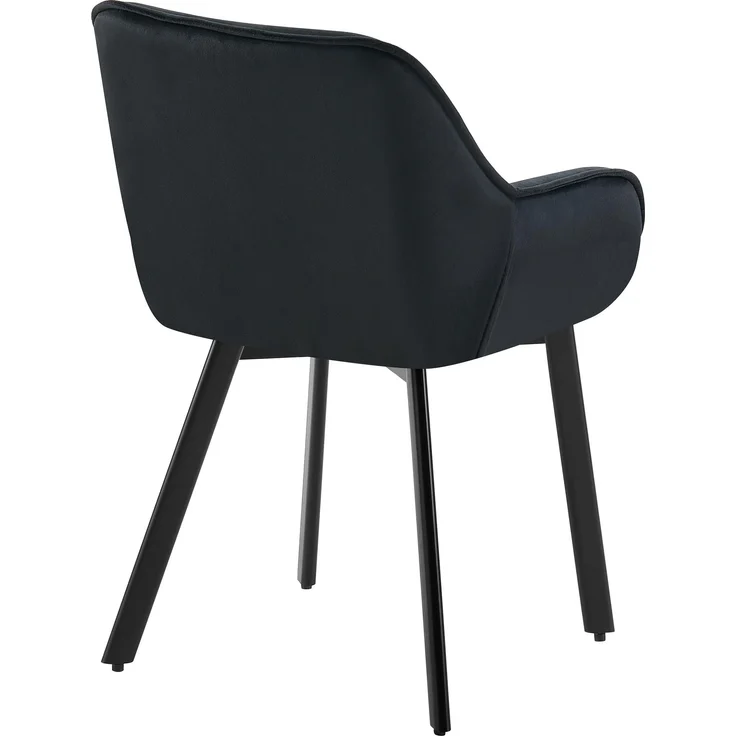 CLP 2er Set Drehbarer Esszimmerstuhl Antigo Samt,schwarz – Bild 8