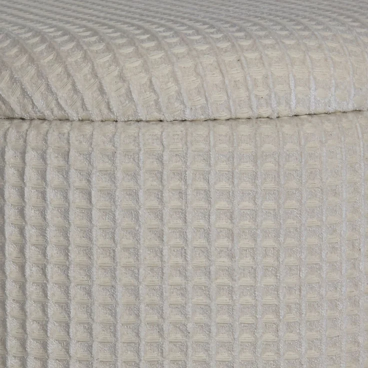 Sitzhocker mit Stauraum rund Ø40x45cm Beige Baumwolle abnehmbarer Deckel Wohnzimmer – Bild 5