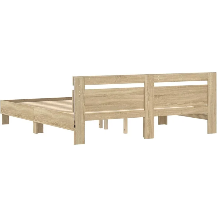 vidaXL Bettrahmen mit Kopfteil Sonoma 193 x 203 cm Holzwerkstoff 3402850 – Bild 9