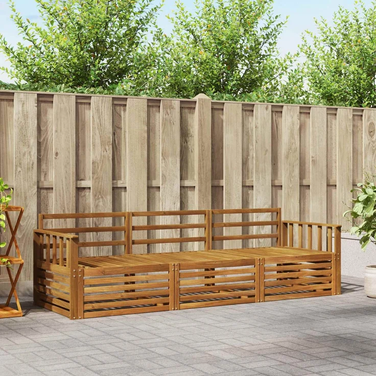 vidaXL Outdoor-Sofagarnitur 3 stk. Natur Massivholz Akazie 3372929 – Bild 1