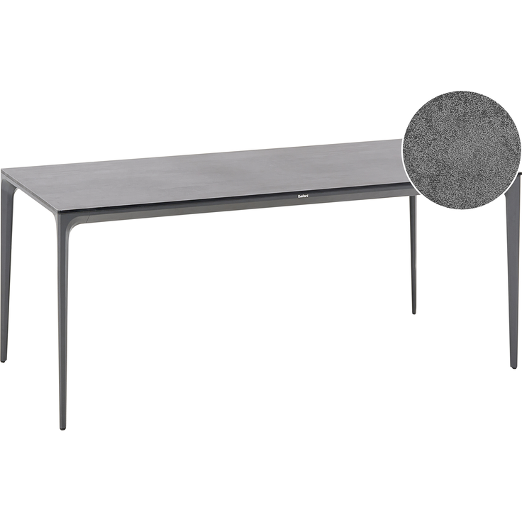Gartentisch SOVARETO 180 cm 90 cm Steinoptik Dunkelgrau
