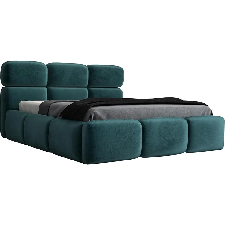 Polsterbett MAROKO 160x200 ohne Matratze mit Bettkasten und Lattenrost. Farbe: Minze 13 – Bild 1