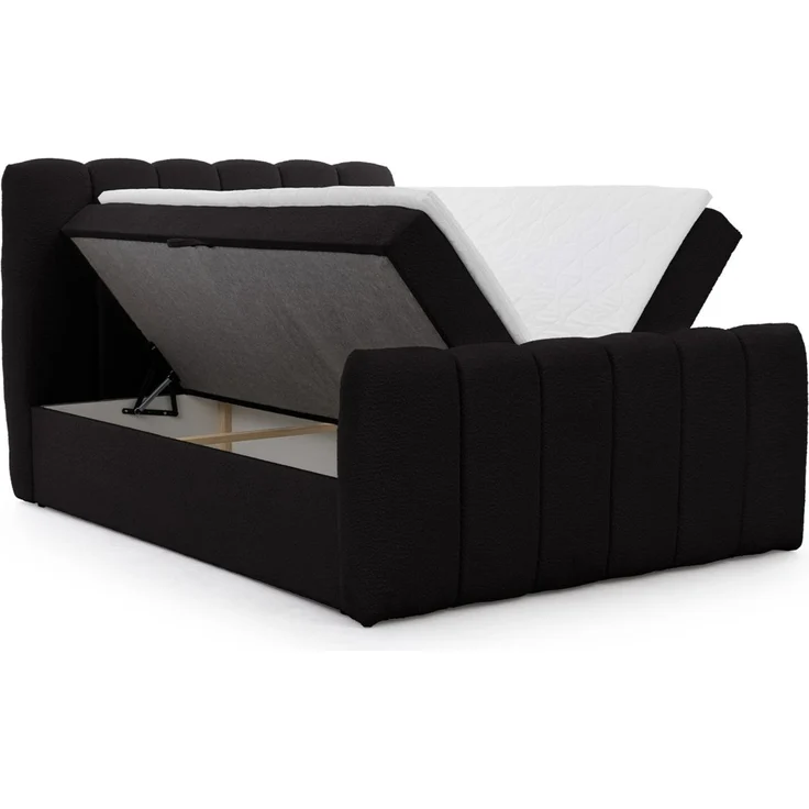 Boxspringbett Schlafzimmerbett DENIS PREMIUM 120x200cm Stoff Catch Me Schwarz – Bild 2