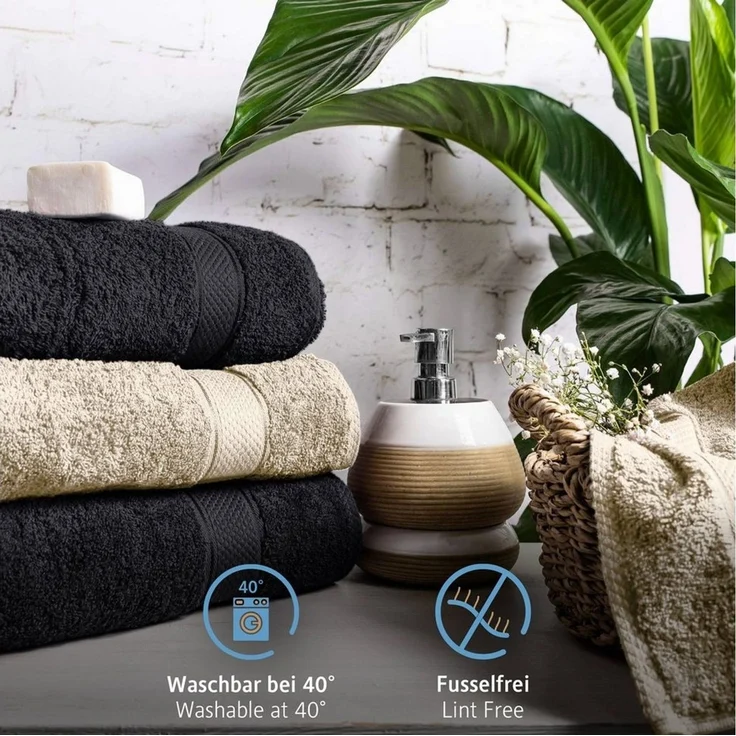 Komfortec Handtuch Set aus 100% Baumwolle, 4 Handtücher 50x100 cm und 4 Badetücher 70x140 cm, Frottee (Packung, 8-St), Duschtücher & Badehandtuch, Weich, Towel, Groß – Bild 2