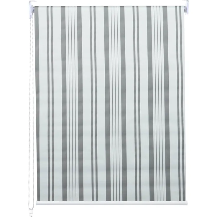 Rollo HWC-D52, Fensterrollo Seitenzugrollo Jalousie, 70x160 cm Sonnenschutz Verdunkelung blickdicht ~ grau/weiß