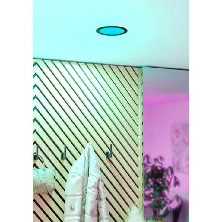 EGLO connect.z Smart-Home LED Bad-Einbaustrahler Fueva 6-Z, flach, Ø 16,6 cm, ZigBee, App und Sprachsteuerung Alexa, RGB, warmweiß-kaltweiß, dimmbar, Metall Einbauspot schwarz, IP44 – Bild 6