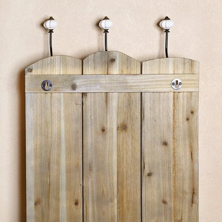 Melko Wandgarderobe Garderobenpaneel Holz Wandgarderobe Garderobe 6 Haken Flurgarderobe (Stück), Unkomplizierte Befestigung an der Wand – Bild 3